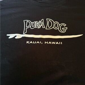 Hanes Black Puka Dog T-Shirt with White Print